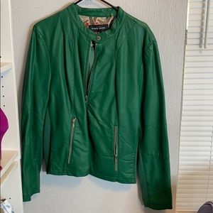 Green leather jacket